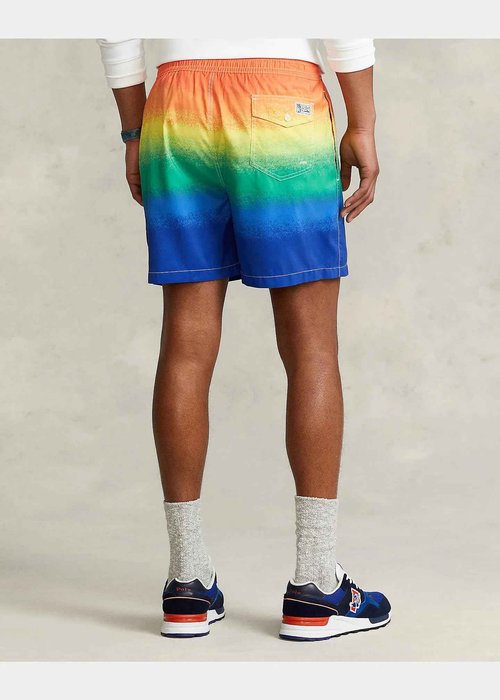 POLO RALPH LAUREN Men's Traveler Classic Swim Trunk (Rainbow, L)