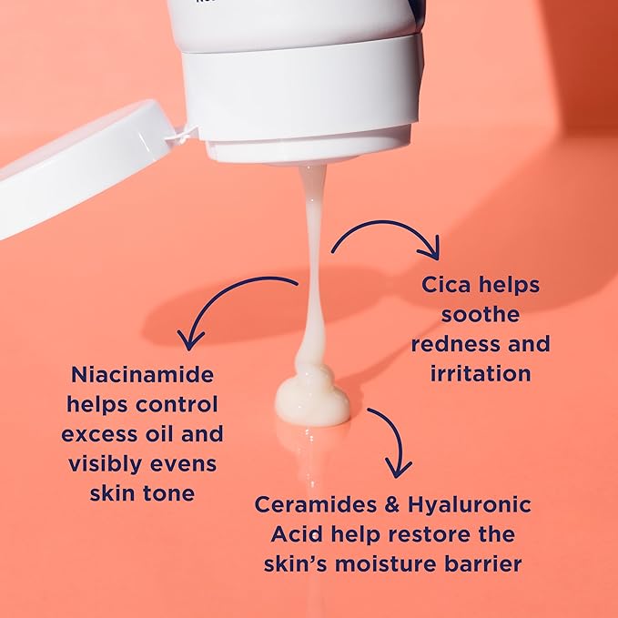 PanOxyl PM Balancing Repair Moisturizer with Niacinamide, Ceramides and Cica, Hydrating Face Moisturizer, Acne Prone Skin and Dry Skin, Non-Comedogenic Night Face Moisturizer, 3 oz (Pack of 2)