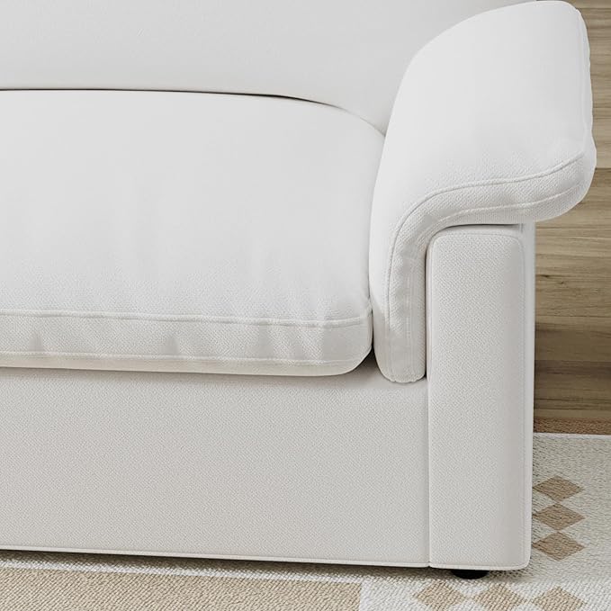 Cloud Sectional Couch, Down Filled Couch, Modular Couches Sofa for Living Room, Minimalist Deep Seat Modern Couches,Sofa Cover Removable,Chenille Fabric (146" 4 Seat+2 Ottoman)