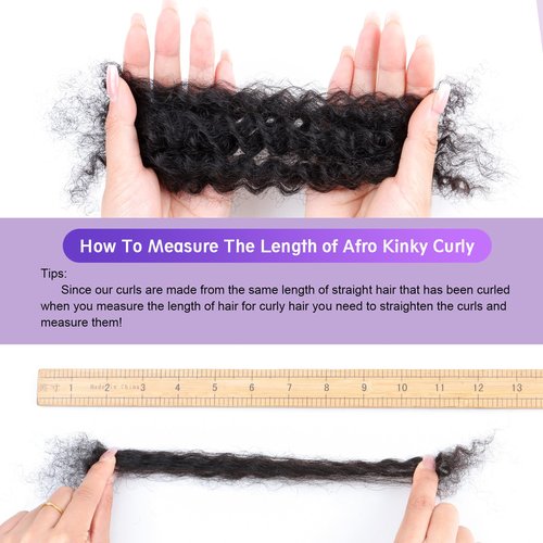 Afro Kinkys Bulk Human Hair 12Inch 30g/pack 100% Natural Black Human Hair For Making Micro Locs, Twists, Braids, Dreadlocks Extensions, Locs Repair, Crochet Braiding Hair（12 Inch，Pack/4）