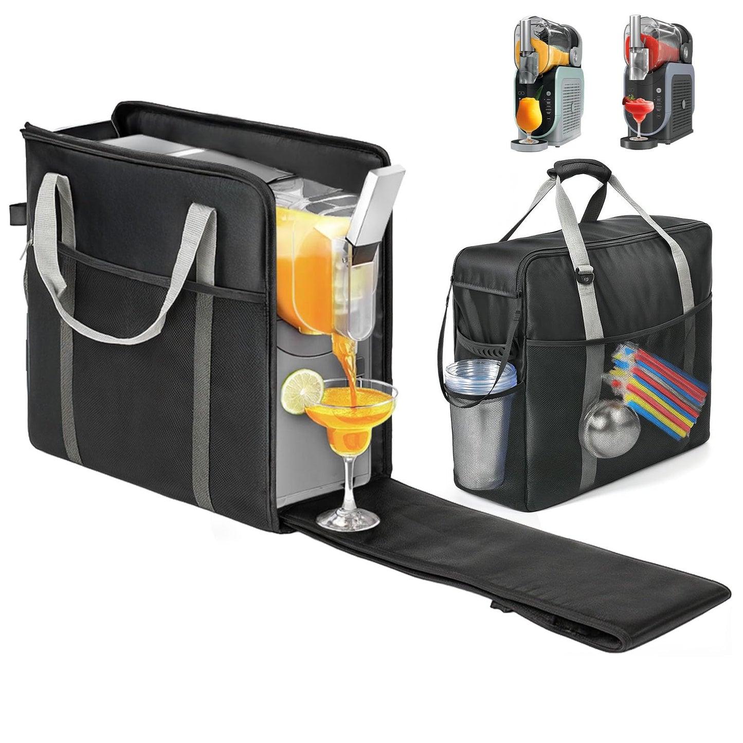 BS-VOG Carrying Bag for Ninja Slushie Machine FS301 & FS300, Portable Travel Tote Storage Bag with Front-Opening Design for Frozen Drink Maker, Thick Padded Protector for Machine Accessories