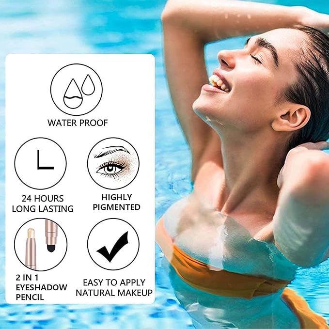 Brown Eyeshadow Stick, Smooth Cream Shimmer Single Eyeshadow Pencil, High Pigment Long Lasting Waterproof Eye Shadow Pen, Hypoallergenic Eye Highlighter Stick Create Multi-Dimensional Eyes Look 08#
