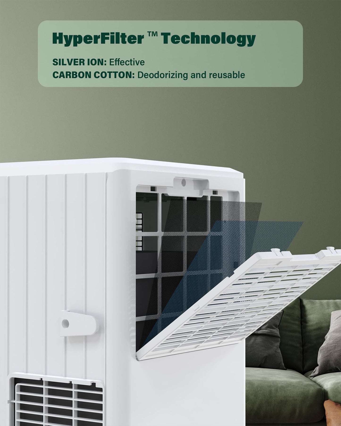Portable Air Conditioner,8000 BTU Portable AC Unit up to 350 Sq,3 IN 1 with Remote Control,White