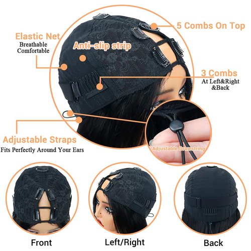 MOOTAFUL V Part Human Hair Wig Body Wave V Part Wig Human Hair for Black Women 18 Inch Glueless Wigs Clip Upgrade Natural Beginner Friendly Middle Part 200% Density