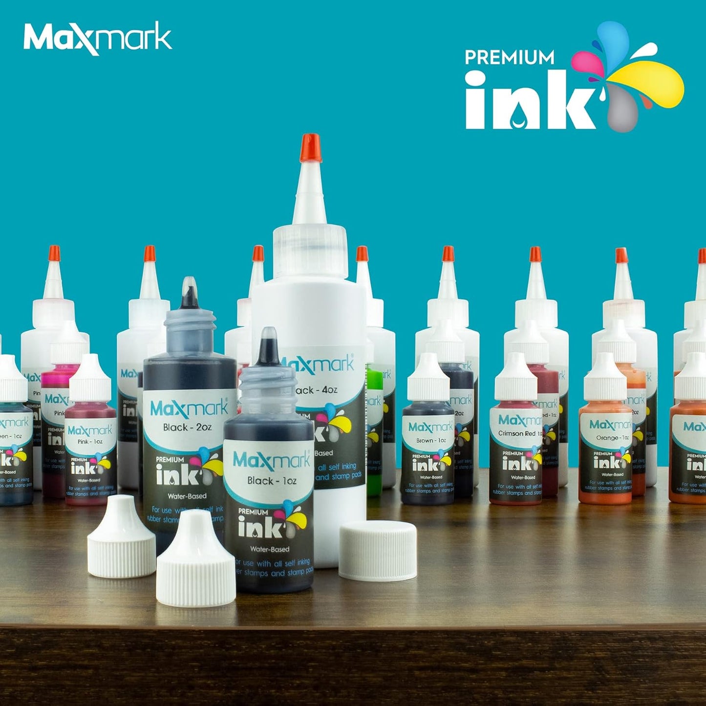 MaxMark Premium Refill Ink for self Inking Stamps and Stamp Pads, Gray Color - 2 oz.
