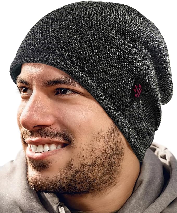 Lvaiz Mens Winter Beanie Hat Warm Fleece Lined Skull Cap for Men Reversible Women Windproof Watch Hat Knit Warm Unisex Beanie
