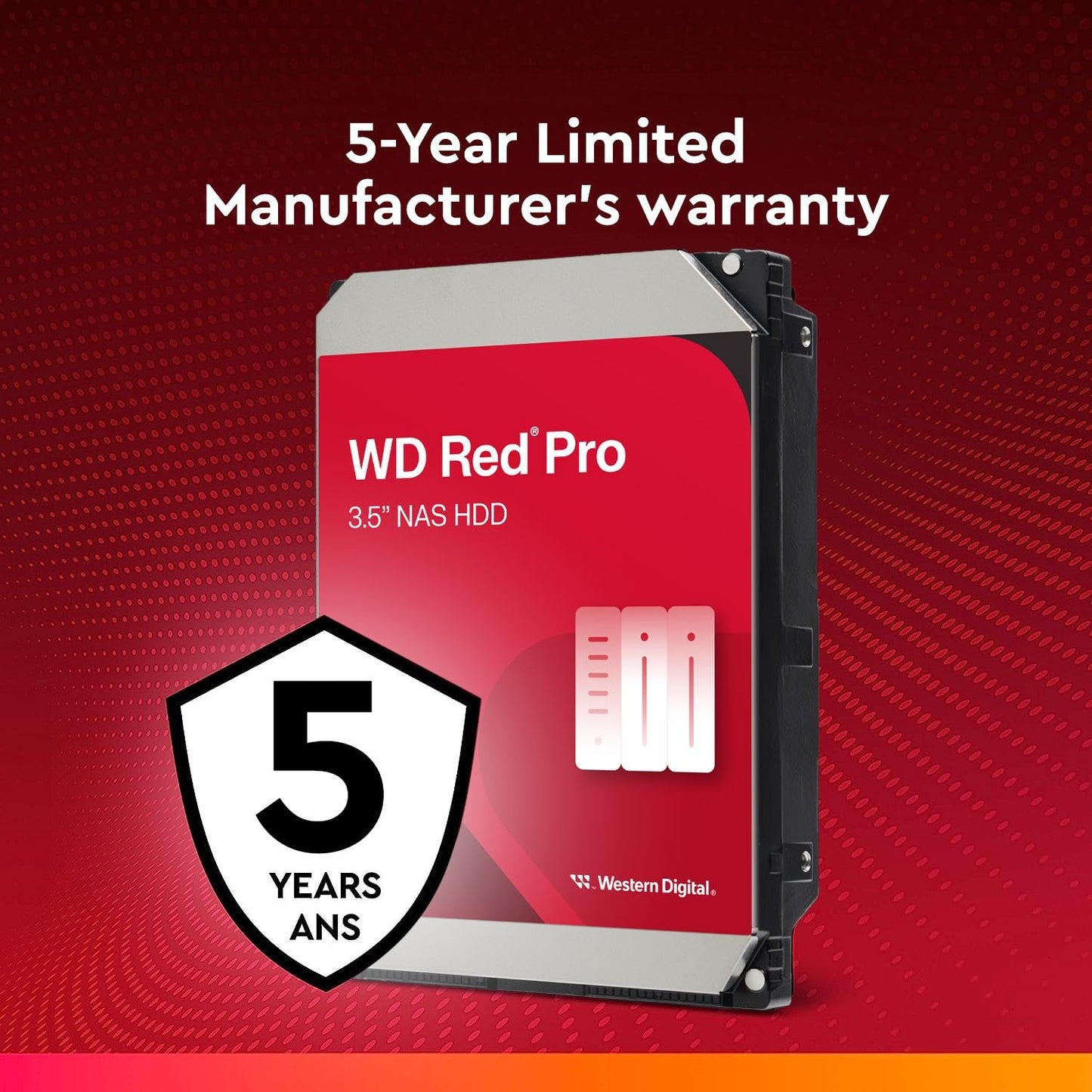Western Digital 14Tb Wd Red Pro Nas Internal Hard Drive Hdd - 7200 Rpm, Sata 6 Gb/S, Cmr, 512 Mb Cache, 3.5 -Wd142Kfgx