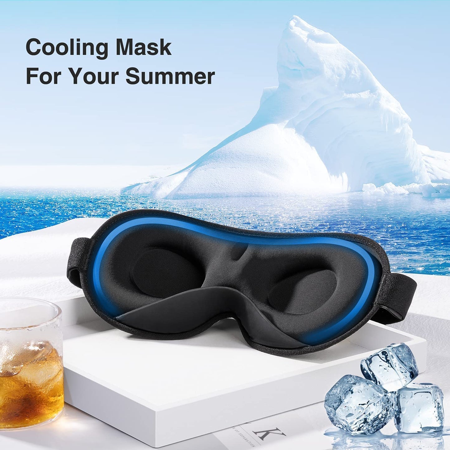 YFONG Weighted Sleep Mask, Women Men 3D Eye Mask Blocking Lights Sleeping Mask (4.2oz/120g), Pressure Relief Night Sleep Eye Mask with Adjustable Strap, Eye Cover Blindfold for Travel Nap Yoga, Gray