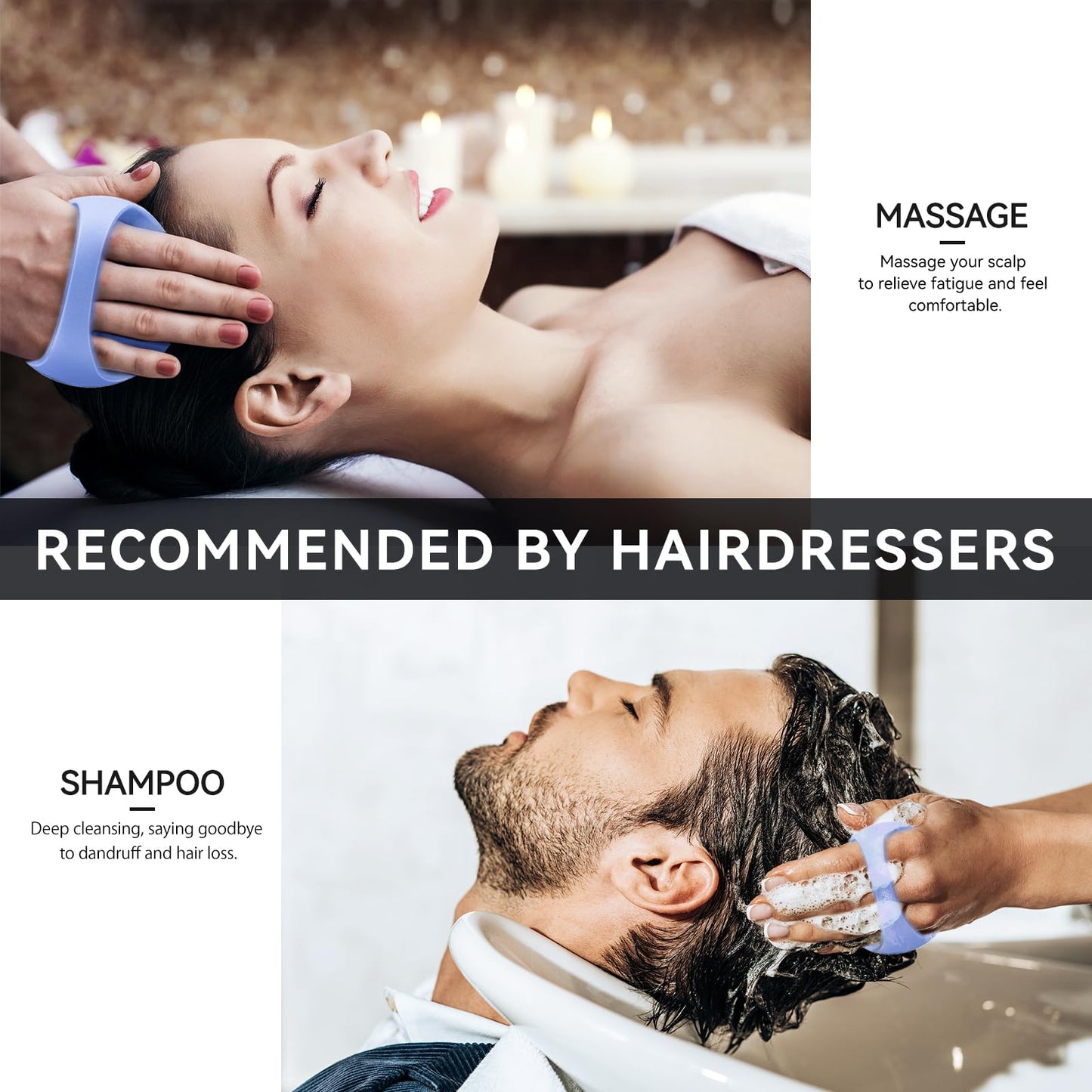 Ithyes 38 Finger Enlarged Head Massager, Silicone Scalp Brush Shampoo Brush for Hair Care, Exfoliator Brush for Men and Women (P