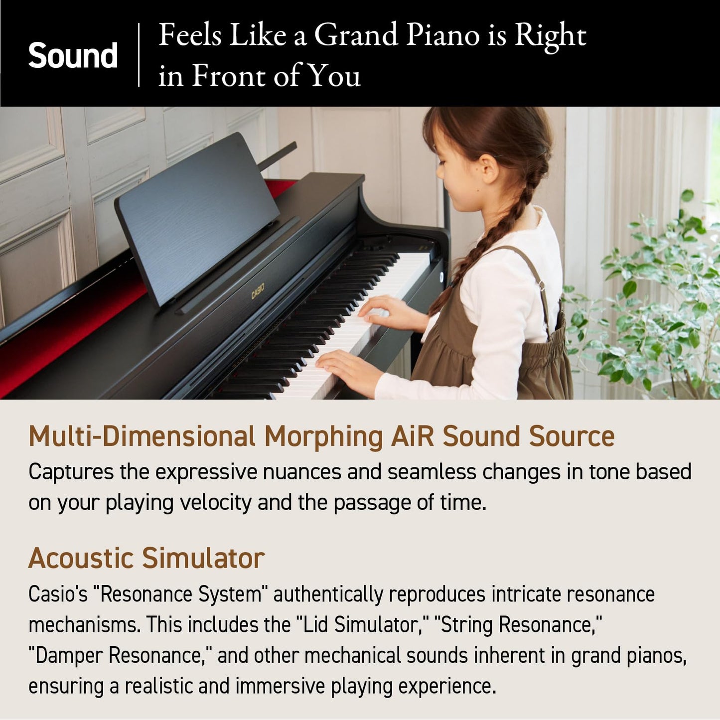 Casio CELVIANO AP-300 Console Digital Piano, with 88 Weighted Keys, 19 Tones, 40W Speaker System, Bluetooth Audio/MIDI, USB, White Finish (AP-300WE)