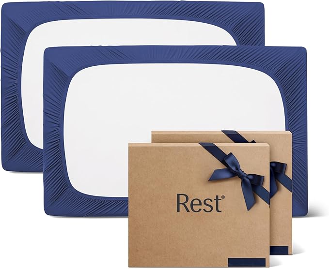 REST® Evercool®+ Cooling Fitted Sheet, Split King, Midnight Blue, 13’’Deep (Stretched up to 15’’) Silver Infused Cooling Bedding for Hot Sleeper and Night Sweat, for Fresh and Hygienic Sleep