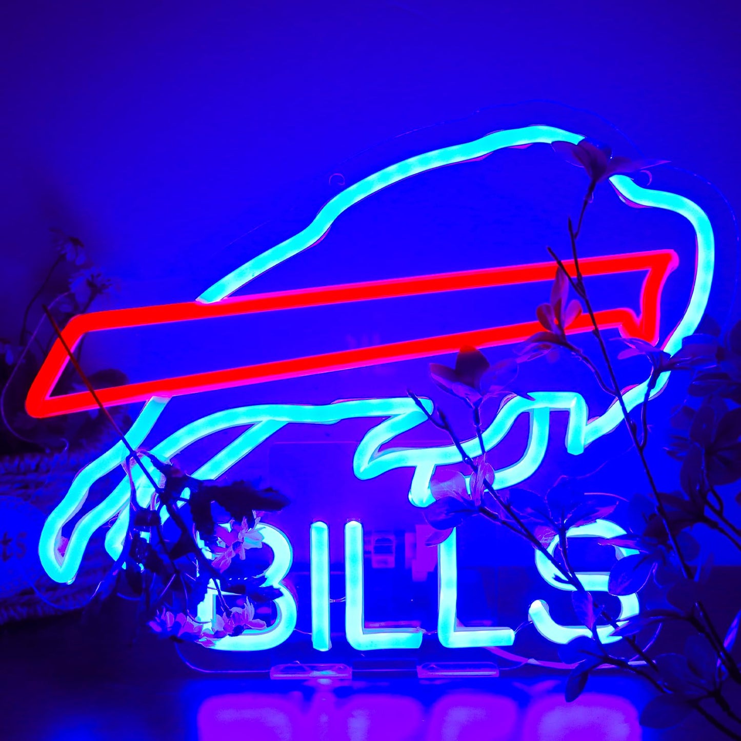 Buffalo Football Neon Signs Led Sign for Wall Decor Rugby Team Light Up Sign Suitable for Man Cave Office Bar Pub Wall Art Gifts for Teen Boys