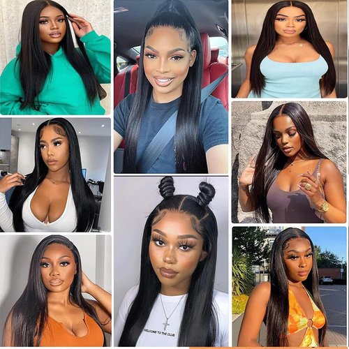 Xojao Bone Straight Lace Front Wigs Human Hair 13x4 HD Transparent Lace Frontal 180% Density 20 Inch