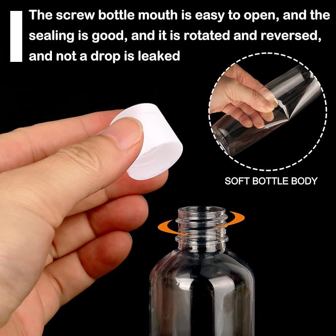 40 Pack 7 oz Plastic Bottles with Caps, Clear Flip Top Empty Bottles, Cosmetic Containers for Lotion and Shampoo, Travel-Friendly Bottles, BPA-Free for Liquids and Personal Care?200ml