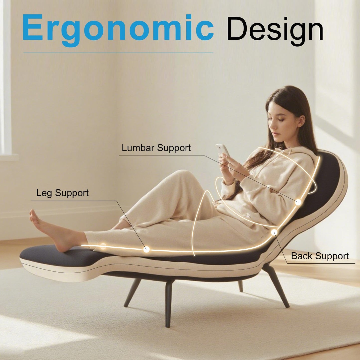 Lightdot 4 in 1 Convertible Sleeper Chair Bed Leisure Sofa with Adjustable Backrest Accent Chair Folding Portable Sofa/Chair/Bed for Living Room/Apartment/Office/Outdoor