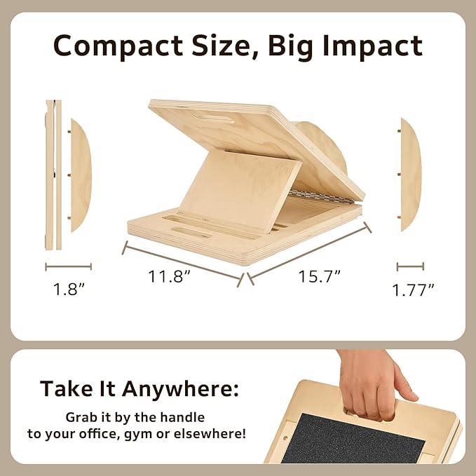 Slant Board with 6 Angles Converts to a Balance Board – Premium Calf Stretcher & Wobble Board for Effective Stretching & Squats Exercise Slant Board with Velour Surface