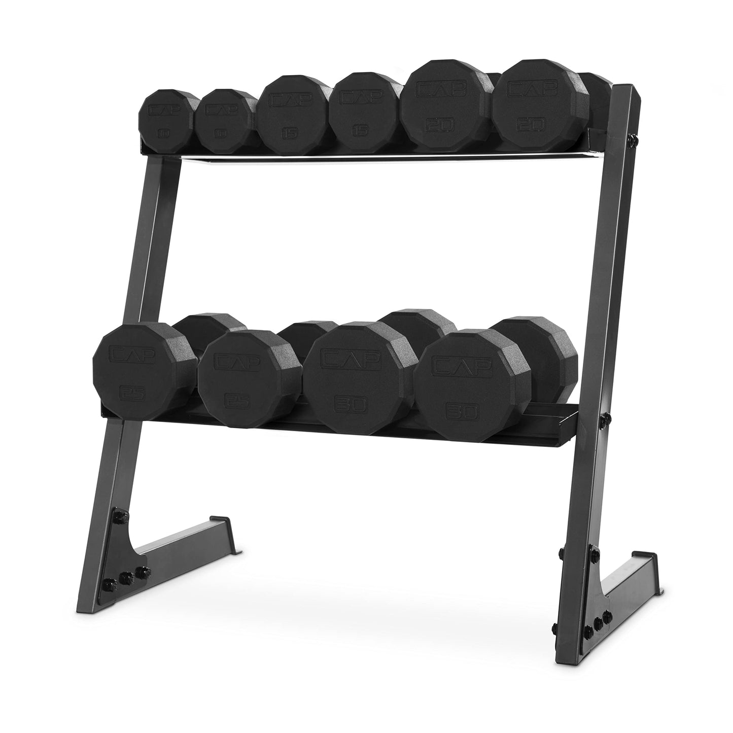 CAP Barbell unisex adult 12-Sided Series 12 Sided Coated Dumbbell, Black, 15-Pound US