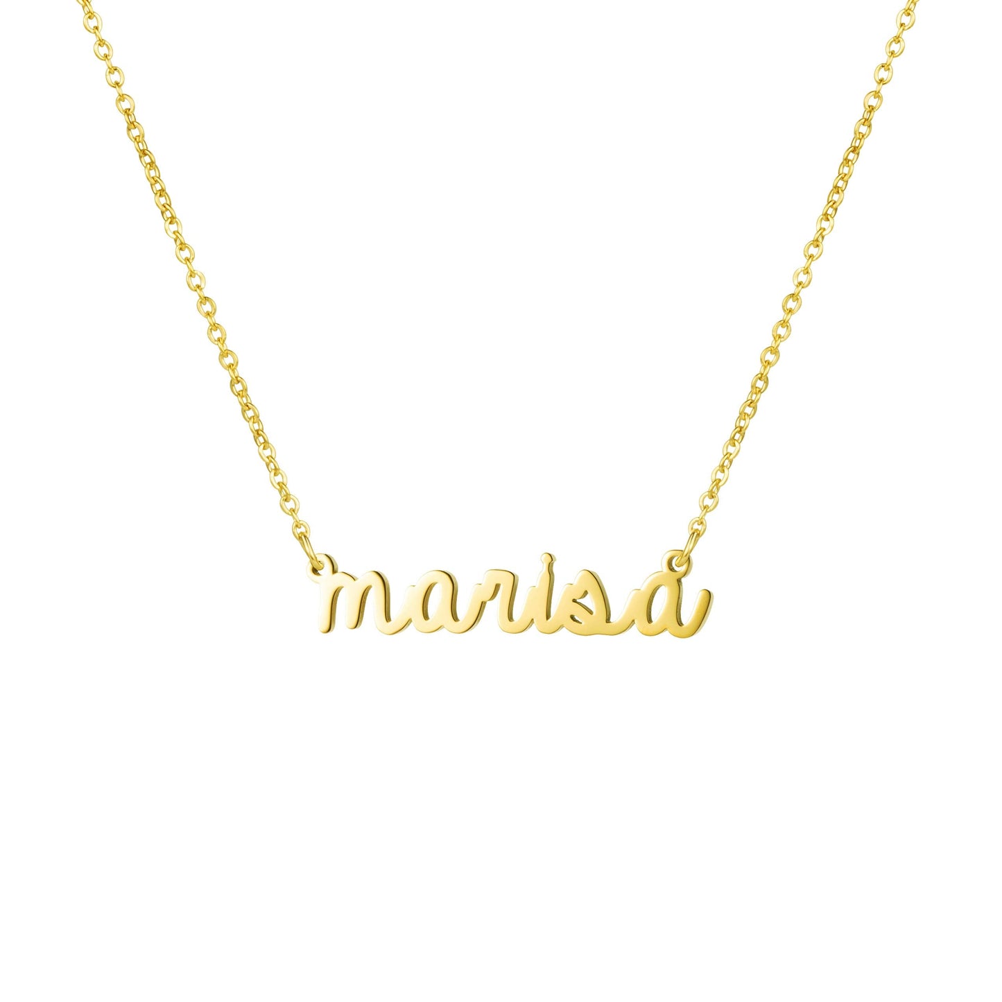 Awegift Women Jewelry Name Necklace Big Initial Gold Plated Best Friend Women Gift for Her Marisa