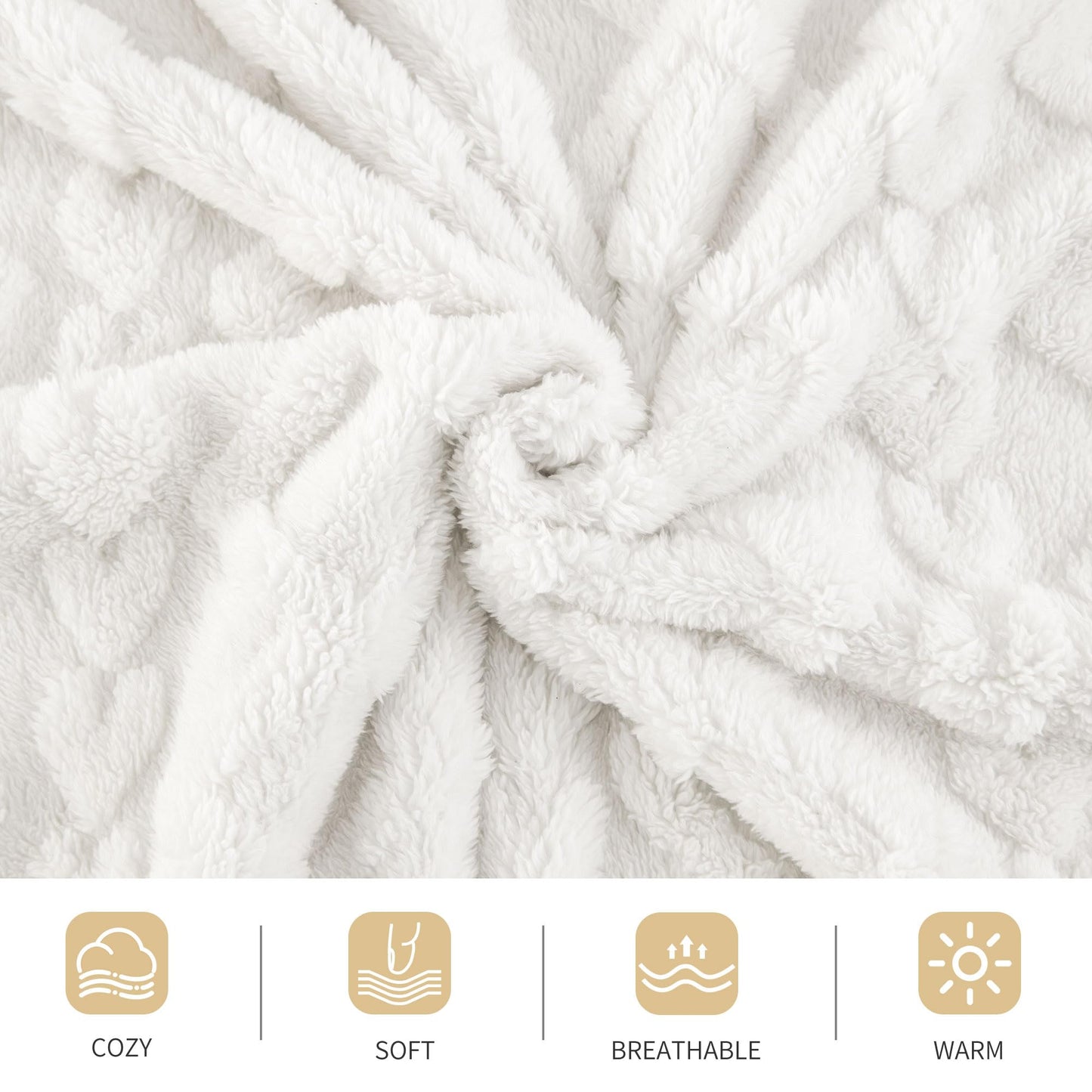 Aganear Fleece Blanket King Size - Lightweight Portable Plush Fuzzy Cozy Soft Blanket for Couch, Sofa, Bed, Office, Breathable and Skin-Friendly Blanket for All Season Accessories(108"x90", White)
