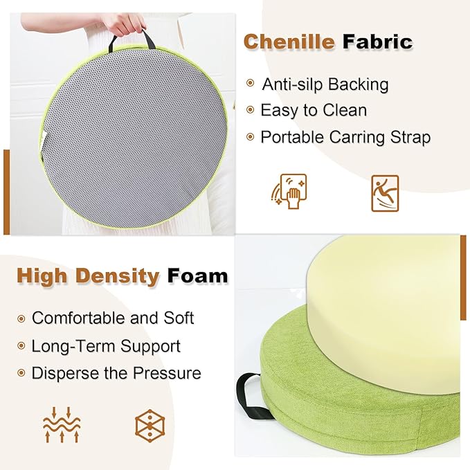 M Mute Touch 6 Pcs Flexible Floor Cushion for Classroom, Floor Cushions Easy to Clean and Carry,16''x16''x2'' Soft Cushion for Learning Sitting Daycare School Chair Yoga and Meditation (Chenille)