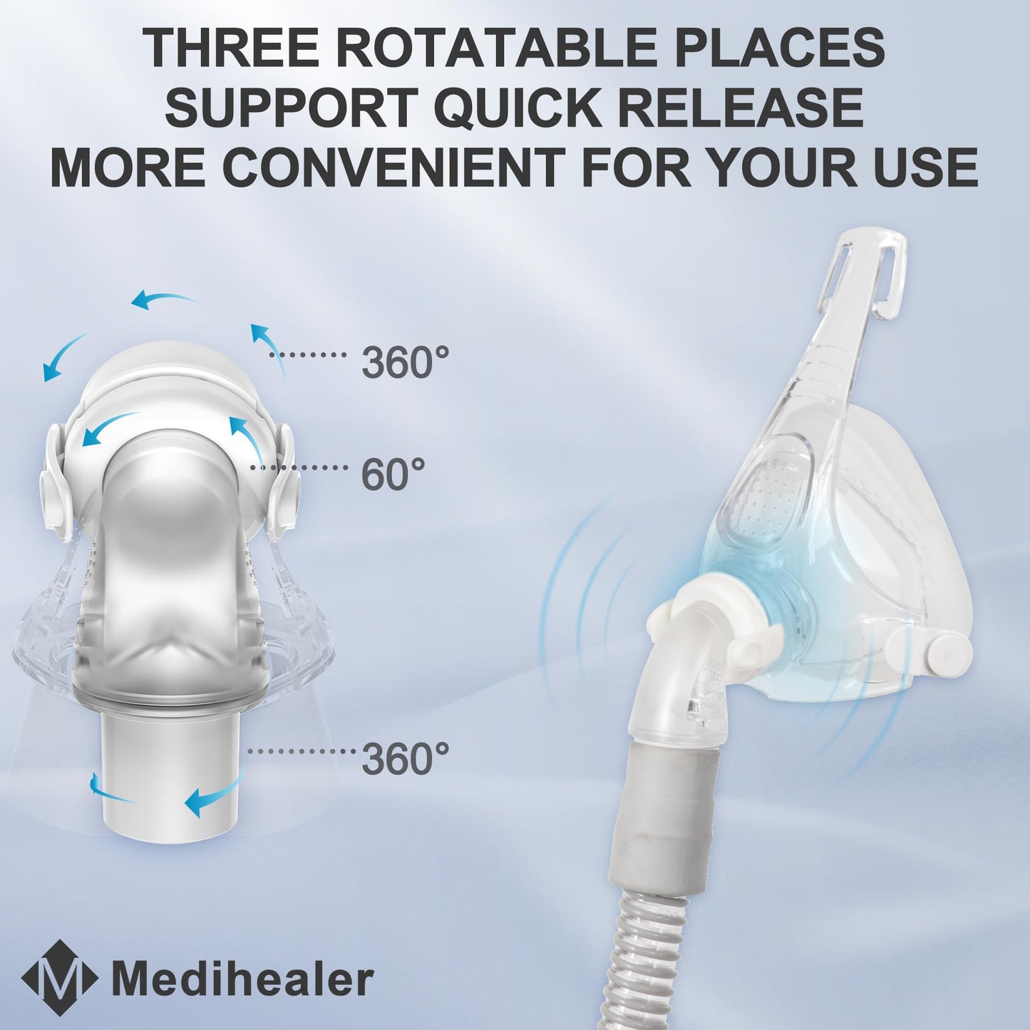 Replacement Frame Assembly Compatible with Fisher&Paykel Simplus| Including Frame&Elbow&Clips for F&P Simplus, Improved Design and Upgraded Material, NOT for Vitera,Great Value Supplied by Medihealer