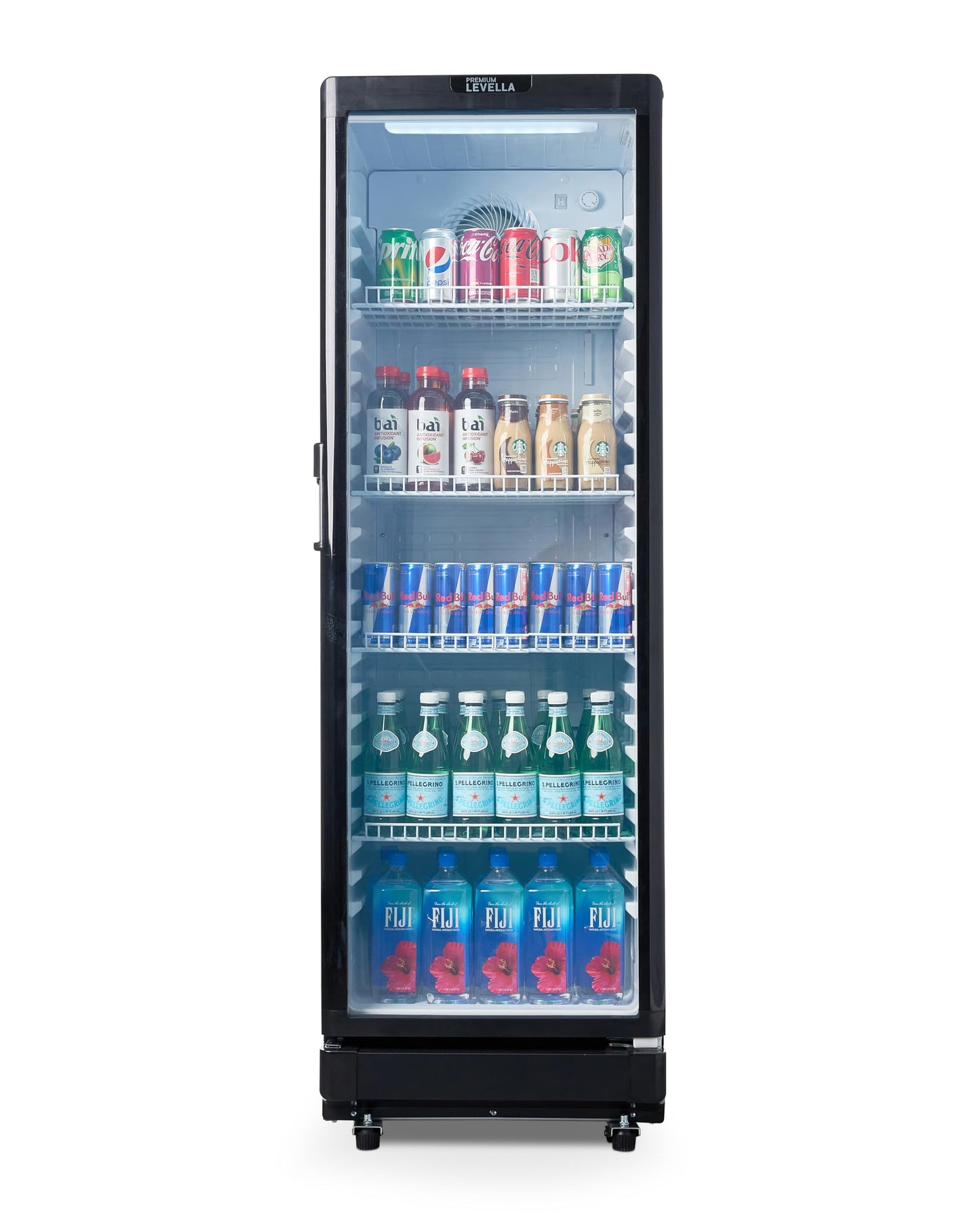 PremiumLevella Glass Door Display Refrigerator 8.5 cu ft Commercial Beverage Cooler Merchandiser