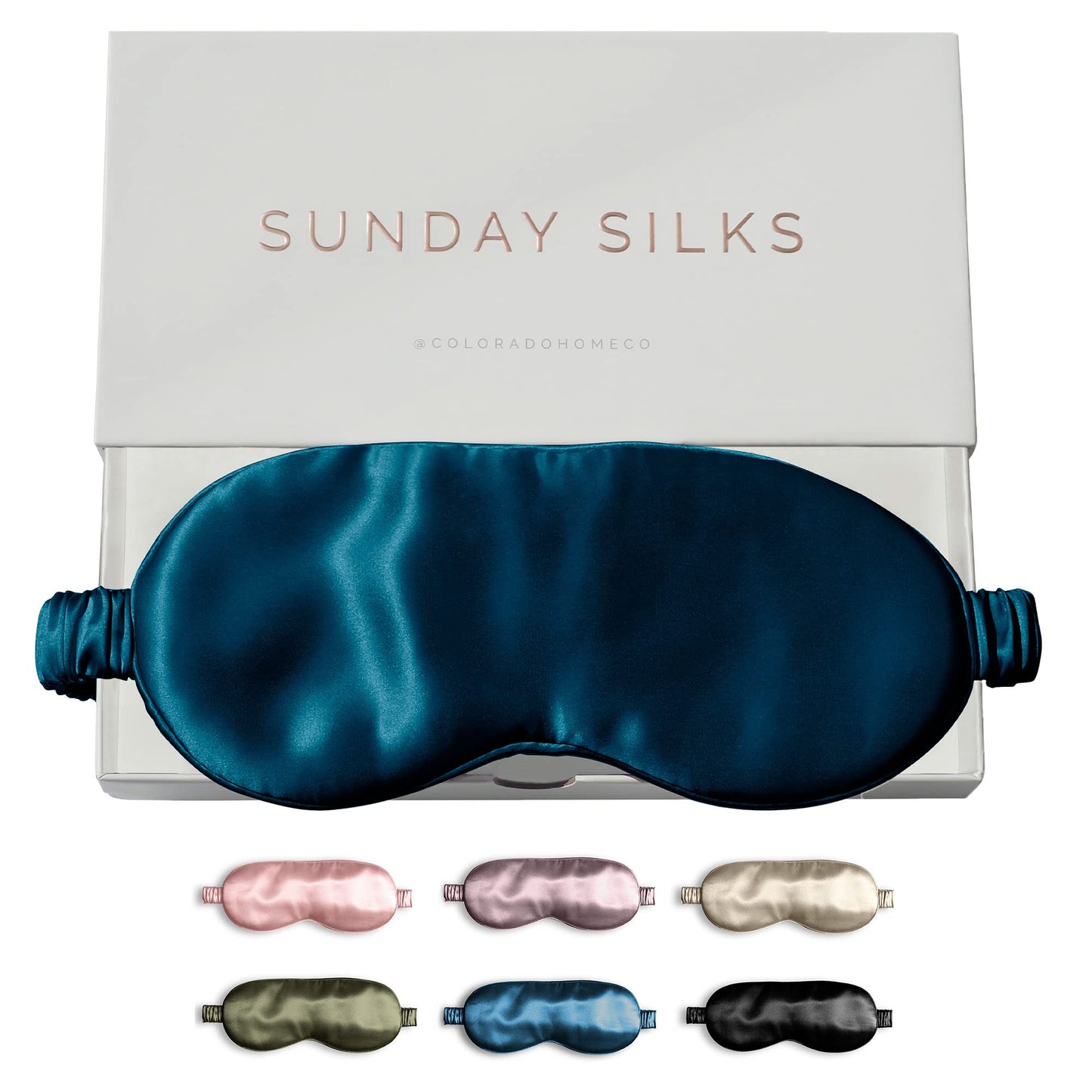 SUNDAYSILKS™ Exclusive Mulberry Silk Sleep Mask | Soft Eye Covers, Blackout Sleeping Mask for Women & Men | Silk Eye Mask for Sleep, Travel, and Relaxation | Antifaz para Dormir [Midnight Blue]