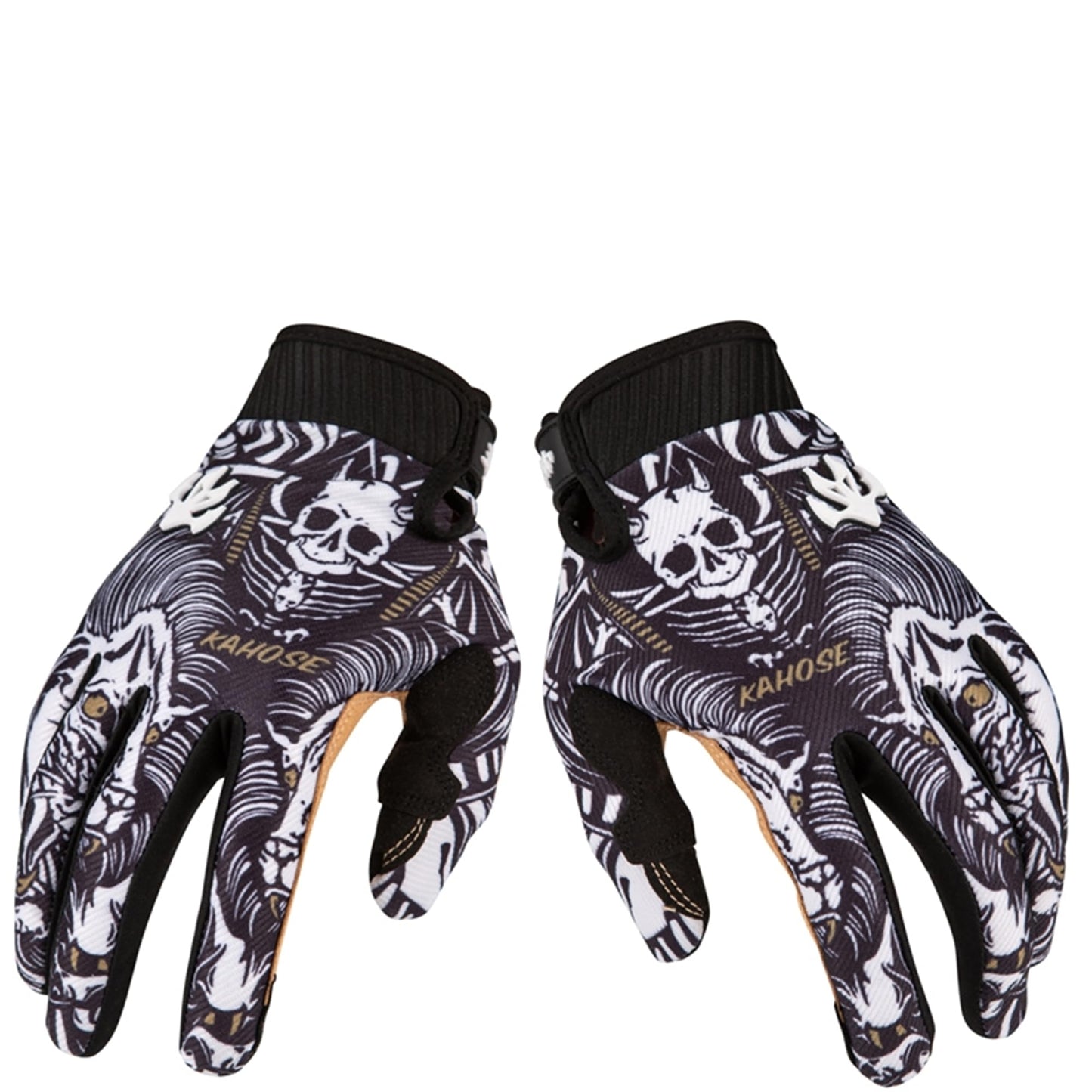 EXCEREY Skull Ghost Cycling Gloves Touch Screen MTB Bike Gloves with Gel Padding Breathable Mesh for Men/Women All-Season Mountaineering(Black, Size S)