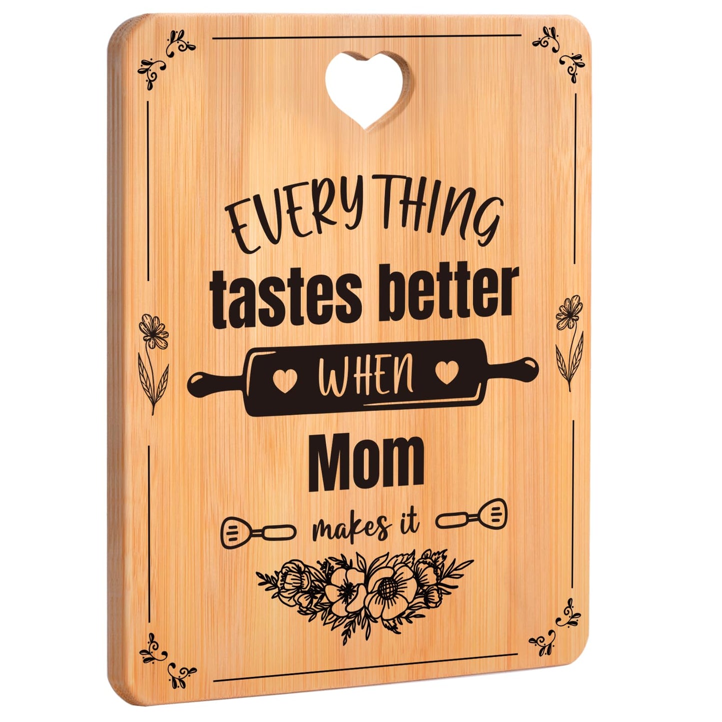 Mom Birthday Gifts, Birthday Gifts for Mom on Her Birthday - Engraved Bamboo Cutting Board - Mom Gifts from Daughters Son, Mothers Day Gifts for Mom