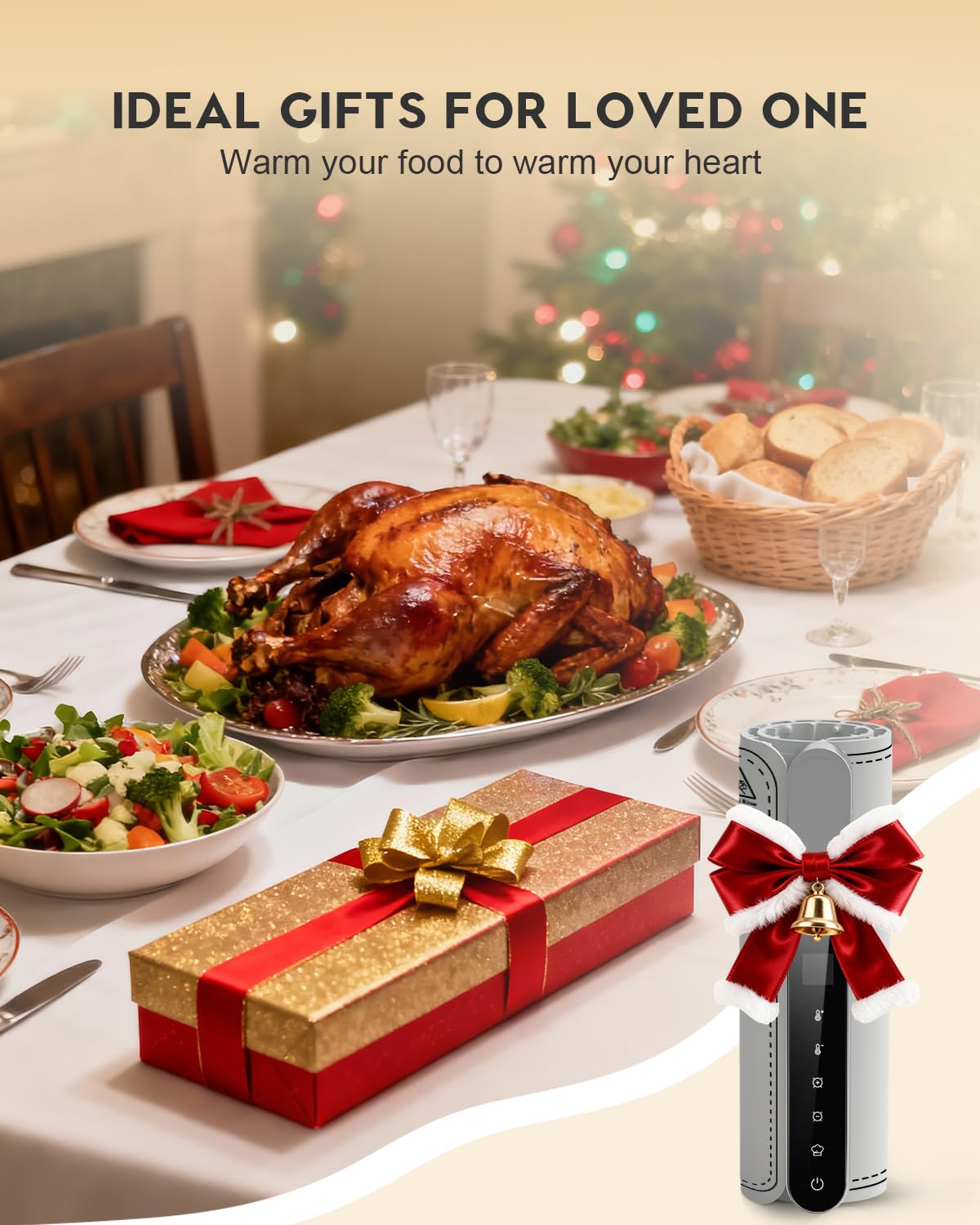Warming Mat for Food Electric Silicone Fast Heating Chafing Dishes for Parties Buffet with APP Controller 15"x23.6" with 8H Timer & Adjustable Temperature, Light Gray