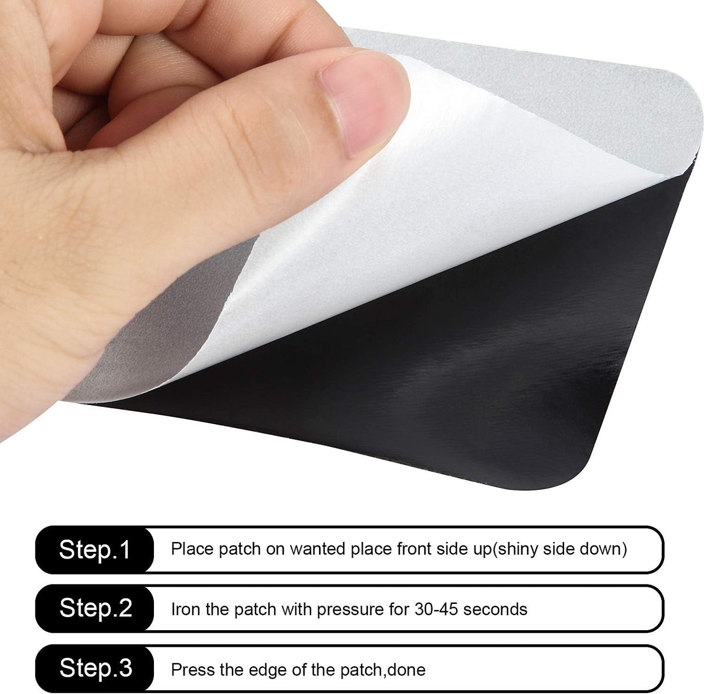 Boao 30 Pieces Iron on Patches for Clothes Pants Jean Fabric Repair Adhesive Cotton Patches Khaki Blue Green Black Repair Decorating Kit Large Size for Jackets Decorating 4.9 x 3.7 Inch