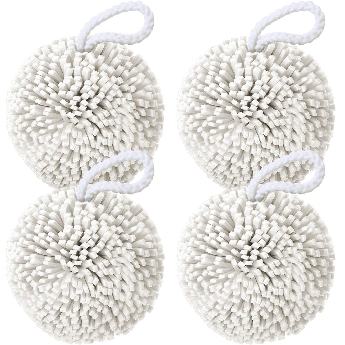 Teenyyou 4 Pcs Bath Sponge Shower Pouf Loofahs Shower Puff Exfoliating Loofah Bath Accessories Cleaning Tool for Body Gift Baske