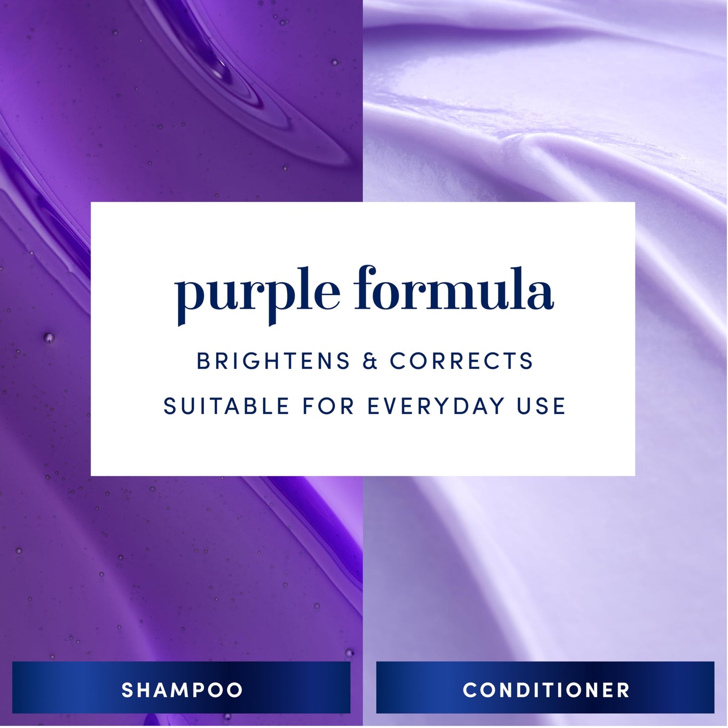 Hair Biology Biotin-Infused Purple Shampoo and Conditioner Set for Grey Hair, Anti-Brassiness, Moisturizing, Color-Safe, Silver