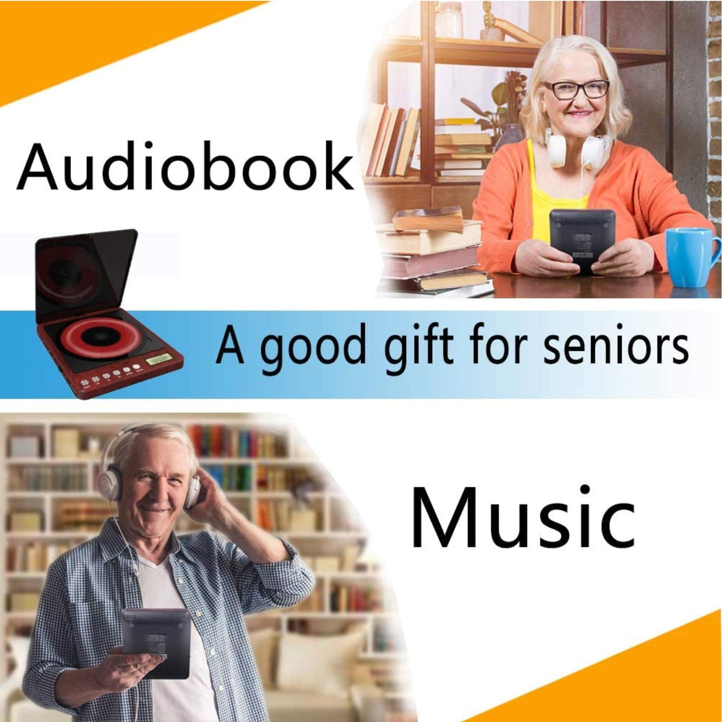 Portable Cd Player With Headphones, Monodeal Cw605 Compact Design Cd Player With Lcd Disply, Anti-Skip Personal Player For Car,
