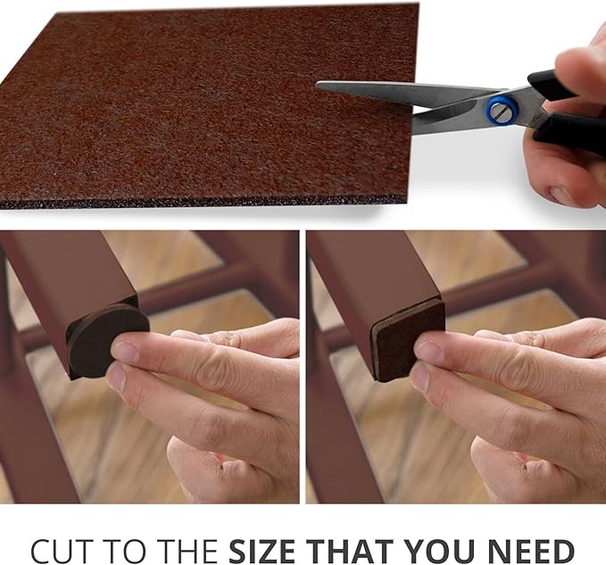 Felt Furniture Pads X-PROTECTOR 8 PCS - Premium 6” x 4 3/8” Heavy Duty Brown Felt Sheets! Cut Large Furniture Pads to The Size You Need - The Best Floor Protectors for Any Hard Floor!