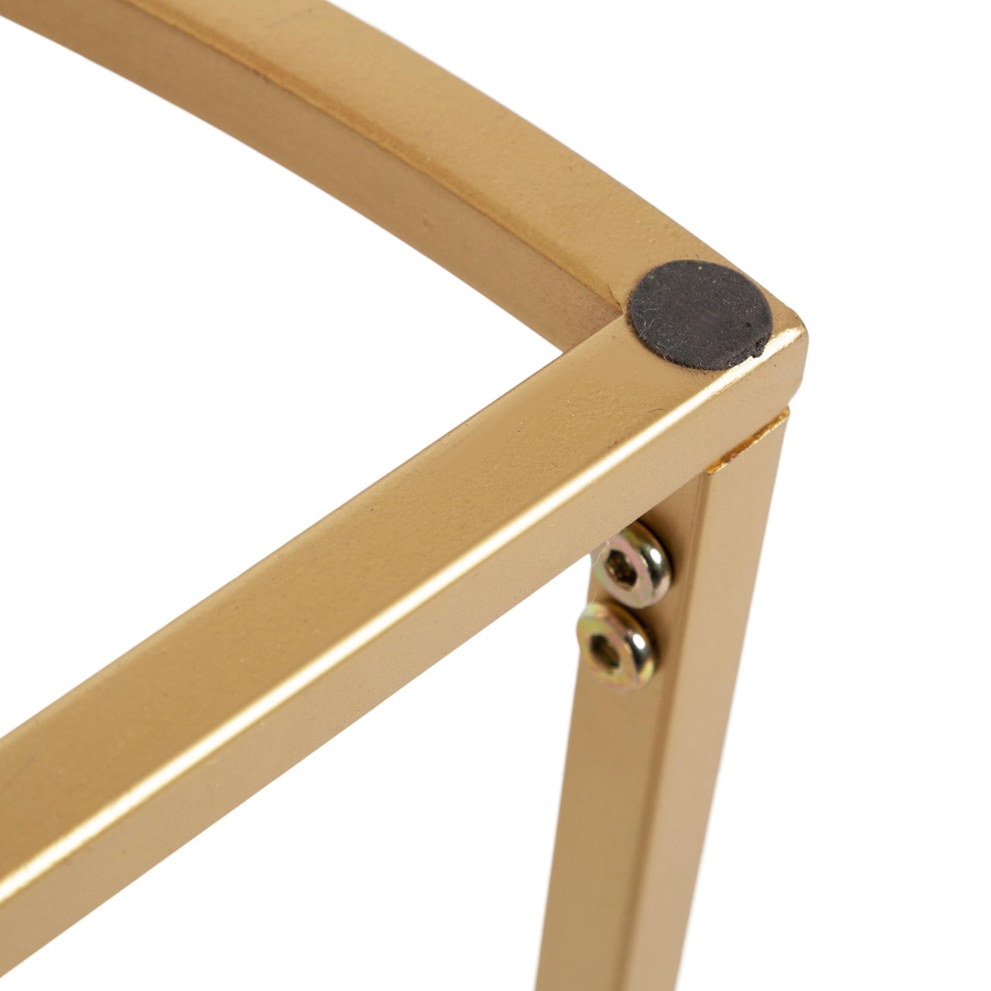 Kate and Laurel Dorrah Modern Round Console Table; 28 x 14 x 30; White and Gold; Glam Half-Circle Entryway Table for Storage; Organization; and Display