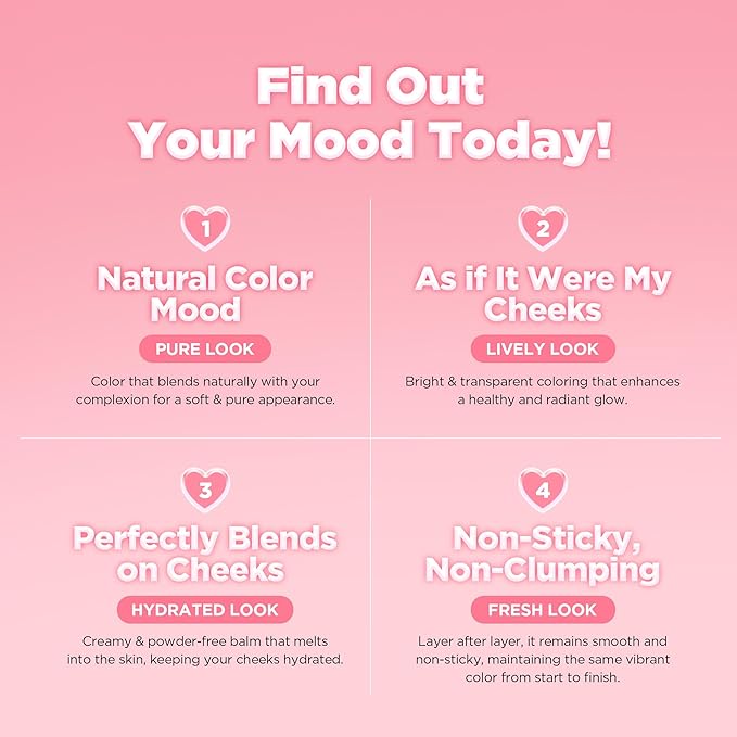 lilybyred Luv Beam Cheek Balm | Heart-Shaped Korean Cream Blush, Semi-Matte Finish, Long-Lasting, Blendable & Buildable, Soft Creamy Texture, Lightweight, Natural Flush, 0.12 oz. (05 Cheeky Lavender)