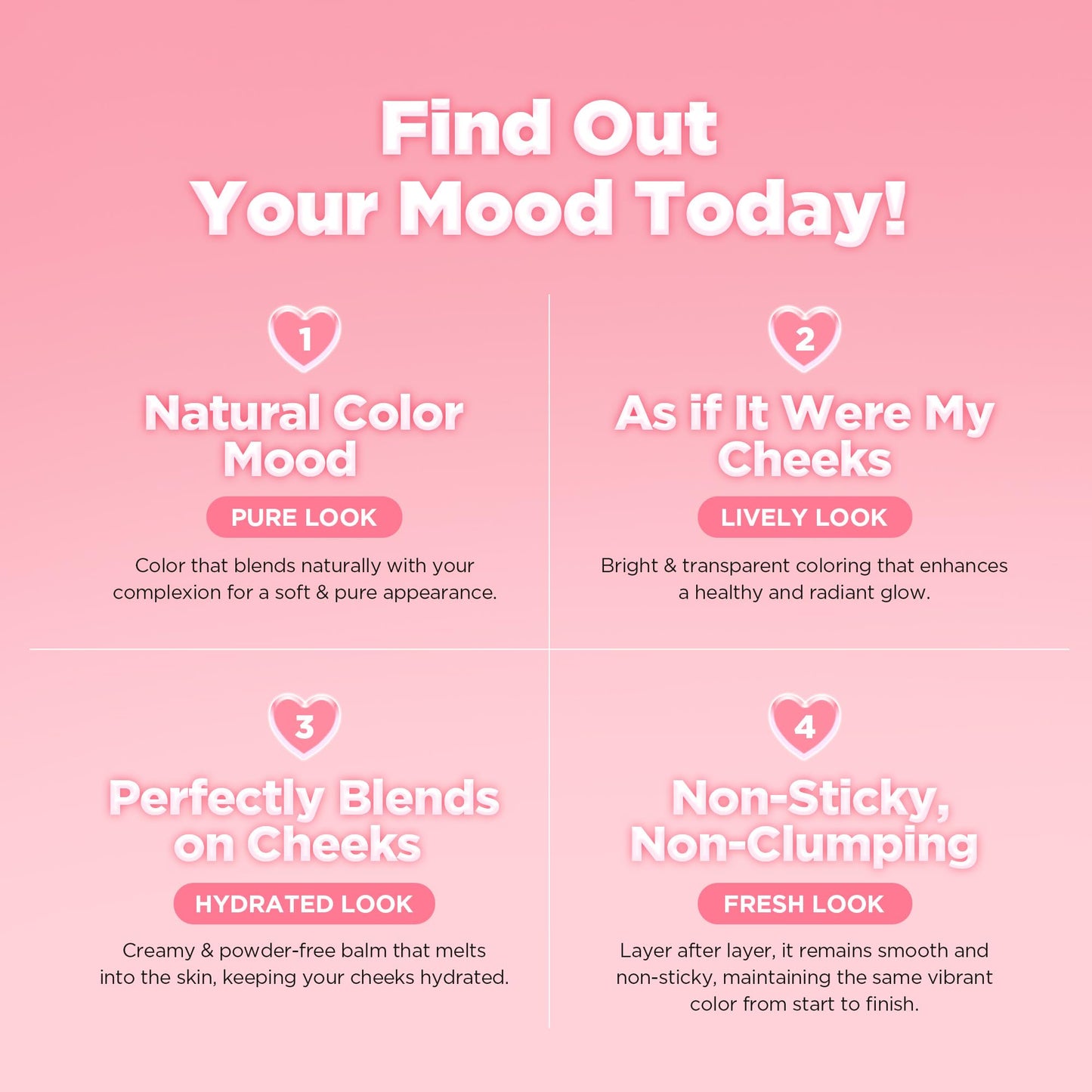 lilybyred Luv Beam Cheek Balm | Heart-Shaped Korean Cream Blush, Semi-Matte Finish, Long-Lasting, Blendable & Buildable, Soft Cr