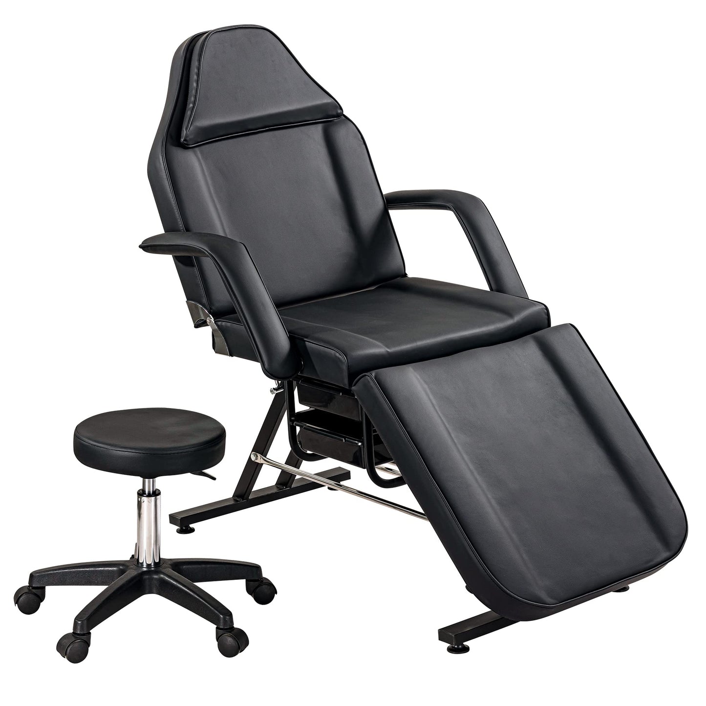 Massage Bed, Spa & Salon Chair, Tattoo Chair w/Hydraulic Stool Spa Equipment Spa Beds Salon Spa Tattoo Bed, Adjustable Beauty Salon SPA Massage Bed Tattoo Chair,Barber Chair Salon Chair Hair Stylist