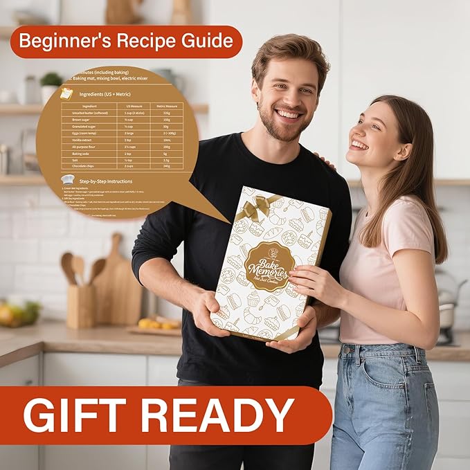 Silicone Baking Mat with Cookie Recipes, Extra Thick Silicone Mat for Baking Macaron, Bread, Pizza, Non Stick Pastry Mat for Dough Rolling Out, Heat Resistant to 480°F Gift for Baker