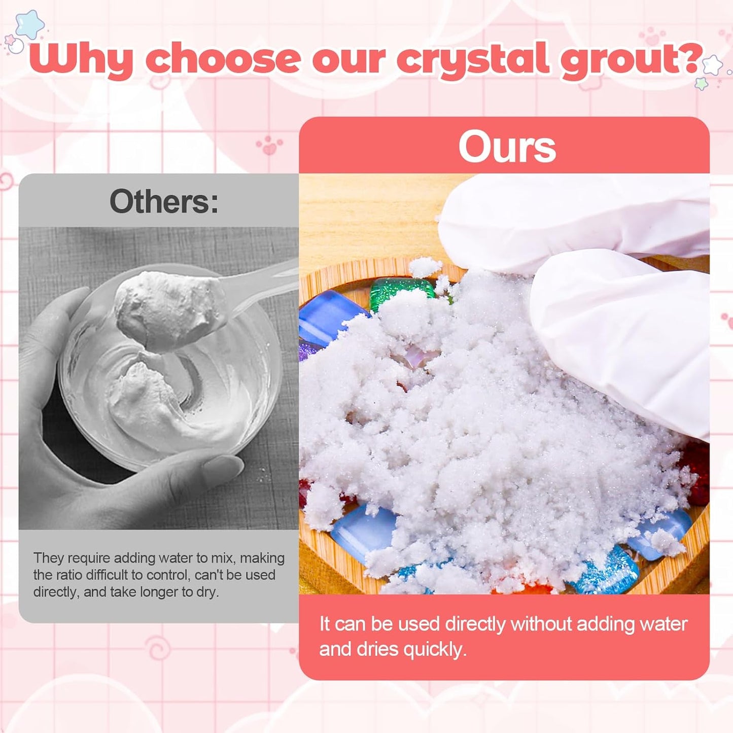 Mosaic Crystal Grout for Glass Tiles, DIY Mosaic Art and Craft Projects