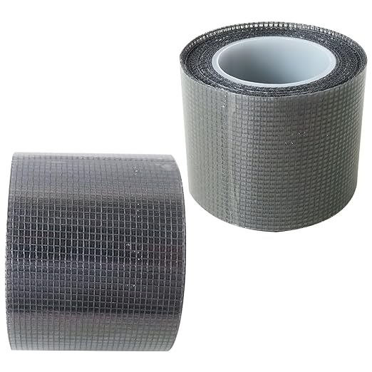 Heavy-Duty 2" x16.5' Screen Repair Tape 2-Pack, Black Fiberglass Mesh for Invisible Mends on Window & Door Screens