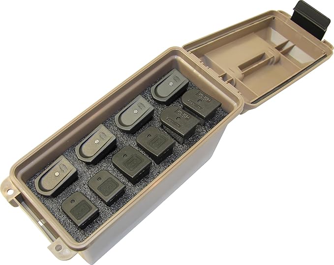 MTM TMCHG Tactical Magazine Can Handgun for Pistol Magazine Storage, USA Made, Dark Earth