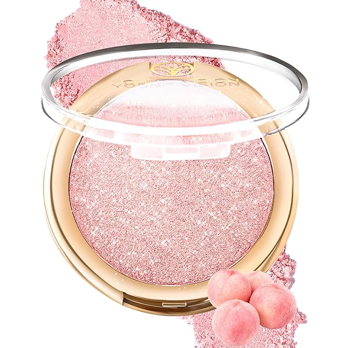 YOUNG VISION Pressed Powder Highlighter, Baked Natural Glow Contour Powder & Face Highlighter, Cruelty-Free, Shimmer Highl...