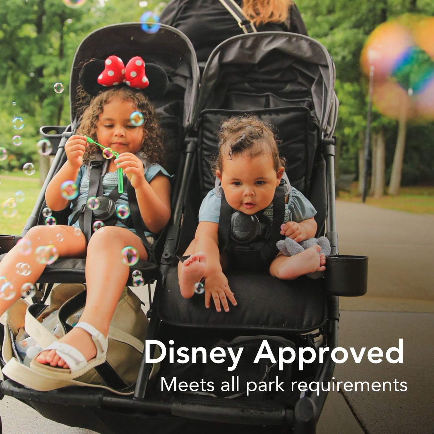 Strolee Lightweight Double Side by Side Stroller - 22 Lbs, 9.5" Compact Fold, Twin Nap Ready Seating, No Rethread Harness, Magnetic Buckle & Ultra Plush Seat 60Lb Per Seat- (v2 Fawn)