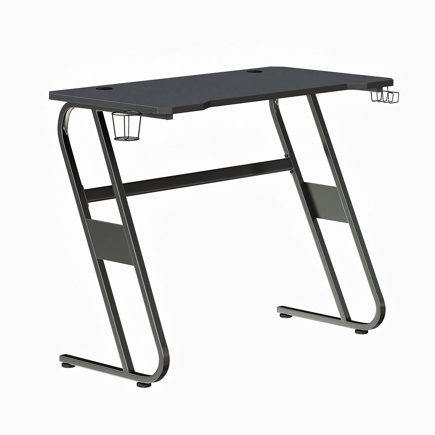 Flash Furniture Fisher Gaming Desk - Black Ergonomic Computer Desk - 51.5" Gamers Table with Cup Holder and Headphone Hook