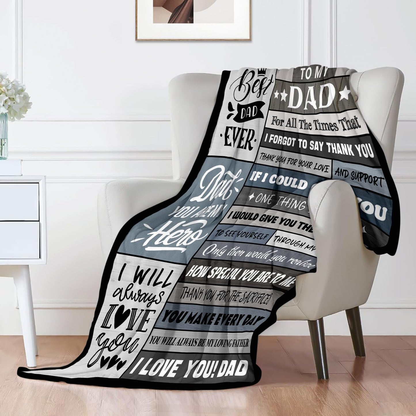 YPURTSD Birthday Gifts for Dad - Dads Gifts from Daughter Son - Christmas Valentines Fathers Day Presents for Father - Blanket for Dad Who Wants Nothing - to My Best Father Ever Blanket 50"x60"