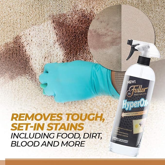Fuller Brush HyperOx Carpet & Fabric Spotter – 22 oz Bottle – Removes Tough Stains & Odors from Carpet, Rugs, Upholstery & Fabric – Hydrogen Peroxide Foam with Activated Oxygen (Pack of 6)