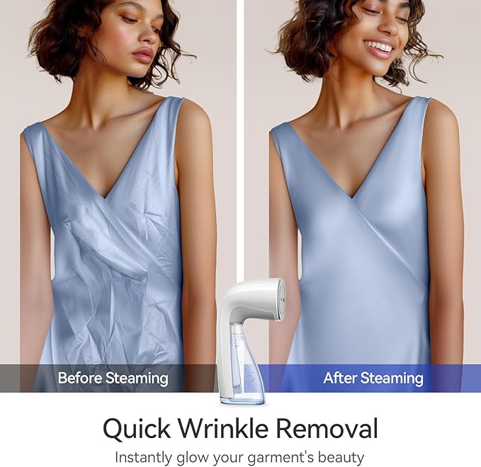 HiLIFE Upgraded Steamer for Clothes, Handheld Portable Design, 1100W Powerful Steam, 300ml Larger Tank & No Leak Tech, 30S Fast Heat-up, Quick Wrinkle Remover, Compact Size for Travel, ONLY 120V