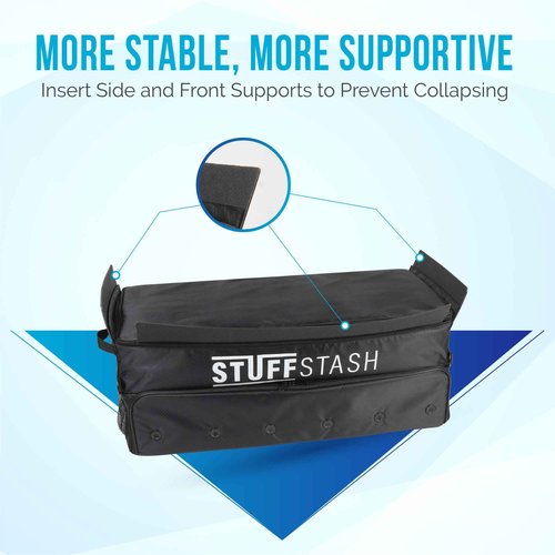 STUFFSTASH Golf Trunk Organizer – Extra Large Car & SUV Storage for Golf Gear (3 Pairs of Shoes, Ventilated Shoe Section, Reinforced Base, Dividers for Tees & Accessories)